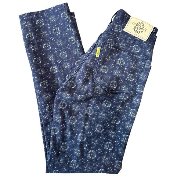 Les Olivades Women’s Size 38 S Monogram Block Print Blue Patterned Pants - Picture 1 of 12